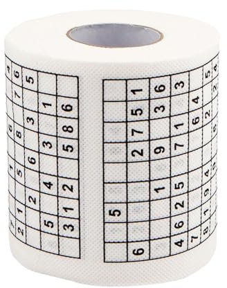 QOKLIYUI Rouleau de Papier Toilette écologique, mouchoirs Classiques Propres pour Un Choix Plus écologique, Bois Durable, Papier imprimé Sudoku Su Doux