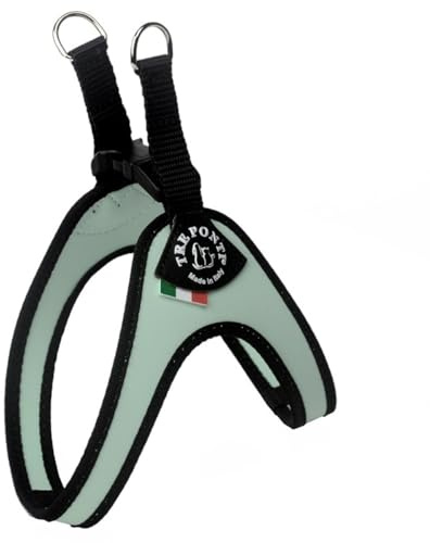 TRE Ponti Easy Fit Geschirr Classic mit Klickverschluss, Farbe:Mint/Schwarz, Größe:2/33-37 cm/bis 5 kg