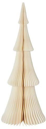 Santa Barbara Design Studio Moderne Weihnachtsdekoration, Wabenpapier, Weihnachtsbaumschmuck, 61 cm hoch, Frasiertanne – Warmweiß