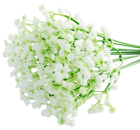 volumoon Schleierkraut Künstliche Blumen, Baby-Atem-Schleierkraut-Blumensträuße,12 Stück Kunstblumen Künstliche für Hochzeit, Party, Brautsträuße, Home Dekoration, DIY,Blumenarrangement