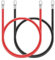 2 Cables de batería, Cables de unión de batería de Cobre Puro, Cable inversor de batería Resistente, para Cable de conexión a Tierra de batería de Coche Solar de Motocicleta(16-10 cm)