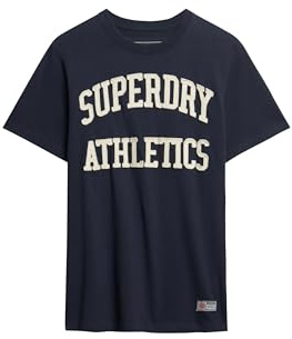 Superdry Herren Vintage Athletic T-Shirt Bradley Marineblau/Ecru XXXL