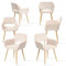 MEUBLE COSY Lot de 6 Chaises de Salle à Manger Scandinave Fauteuil Assise Rembourrée en Velours Côtelé Pieds en Métal pour Cuisine Salon Chambre Bureau, Beige Clair