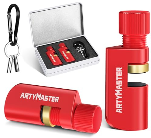 ArtyMaster Stair Gauges Set with Rubber Pad, Stair Gauges for Framing Square and Speed Square, Framing Jig Circular Saw, Attachment Tool for Carpentry Squares Framing, Stair Gauges Knobs Tool（Red）