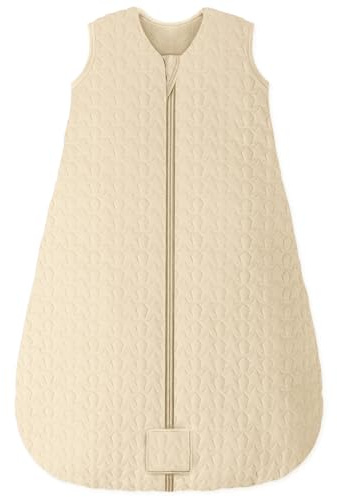 Unnivoll Schlafsack Baby Winter 2.5 Tog Baby Schlafsack 6-12 Monate Baumwolle Babyschlafsack Neugeborene Winterschlafsack Baby Warm und Weich 84 cm für Jungen Mädchen Aprikose