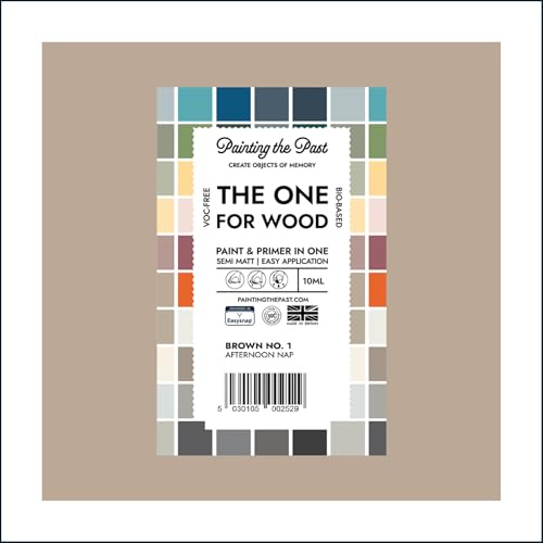 The One for Wood Paint & Primer 10ml (Sample) Brown No. 1 Afternoon Nap | Semi Matt Finish, Bio-Based & VOC-Free Formula for Wooden Furniture & Surfaces | Durable & Easy Indoor Home Decorating