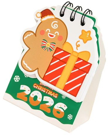 2026 Weihnachten Jahresplaner Mehrzweck-Monatskalender mit Recyclingpapier-Design für Planung und tägliches Schreiben Cartoon Weihnachtskalender