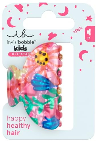 invisibobble Haarklammer Kinder Mädchen süß – Haarspange bunt Blume mittelgroß verspielt – Clipstar Kids Happy Petals – Hair Claw Kinderfrisuren Strähnen Haarschmuck Kindergarten Geschenk bunt