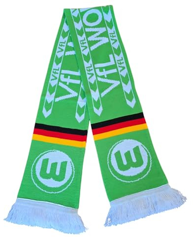 VfL Wolfsburg Schal - VFL - grün-weiß | Retro | Fanschal | Strickschal