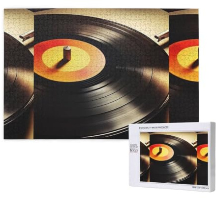 Puzzlespiel für Erwachsene: Anspruchsvolle Puzzles, 1000-Teile-Puzzle, Vinyl-Schallplatten-Druck