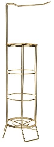 Premier Housewares Toilet Roll Holder, Iron Wire, Gold, 16 x 21 x 62 cm