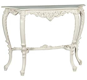 Biscottini Konsolentisch barock 115x33x87 cm Made in Italy | Konsolentisch Weiss aus Holz | Konsolentisch Vintage | Konsole weiß | Konsole Tisch