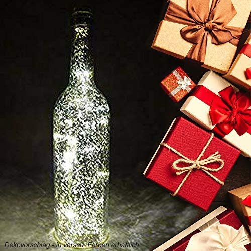 Dapo LED-Weihnachts-Dekoration-Stimmungsleuchte VANY Glasflasche mit Lichterkette Tisch-Weihnachts-Hochzeit-Geburtstags-Garten-Party-Dekorations-Leuchte-Lampe (silber - einzeln)