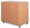 goodsforbusiness GmbH Büro Rollcontainer 80cm 3 Schubladen, 1 Materialauszug, abschließbar 65x43x80cm Buche