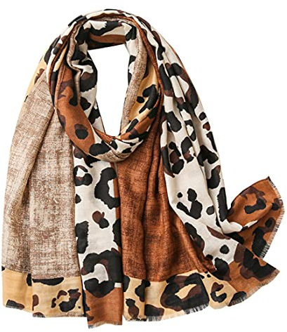 FAIRYGATE Foulards tendance pour femme Grande écharpe avec motif léopard Imprimé animal 81018