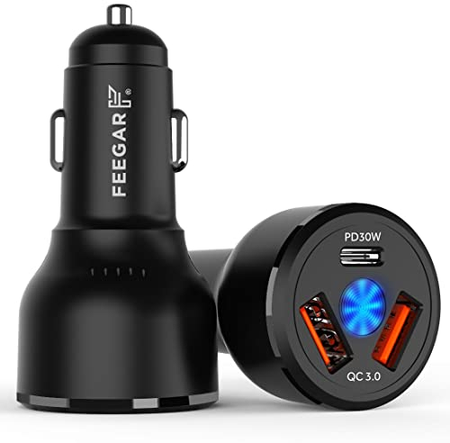 Auto Ladegerät Feegar Rush USB C Zigarettenanzünder USB Kfz Ladegerät 3 Port 66W Power Delivery PD QC 3.0 QC4.0+