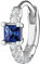 Thomas Sabo Einzel Creole mit blauen Steinen 925 Sterling Silber CR691-166-7
