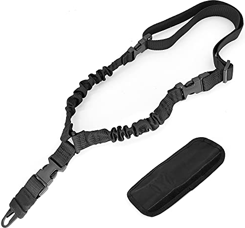 REDAPRIC 1 Punkt Sling Riemen für Gewehr einstellbare Flexible Schnellspanner EIN Punkt Gewehr Riemen langlebig Riemen mit Metallhaken für Outdoor-Sportarten (schwarz)