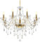 Ridgeyard 10 Lumières Lustre Cristal à Bougie Luxueux en Cristal de Luminaire Moderne à Suspension en Cristal Luminaire à goutte de pluie Luminaire à Suspension en verre pour plafond, Or