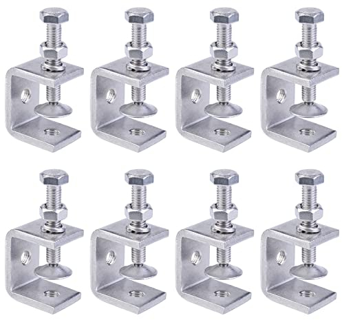 C-zwingen Set, 8 Stück C Klemmen aus Edelstahl 304, Edelstahl Heavy Duty Clamp, Heavy Duty C-clamp Edelstahl mit Breiten Backenöffnungen 16-25 mm für Diy Holzbearbeitung, Schweißen, Tischlerei
