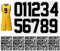 Huiguli 181 Pcs Iron On Letters and Numbers, 8 Inch Tear-Proof Numbers for Football Shirts & 2 Clothes, Washable Transfer Letter Fabric (Black)