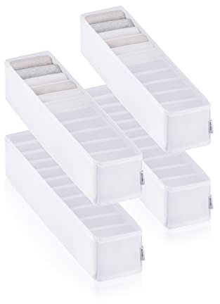 ROW&LINE® – Organizer Set – 11 extra hohe Fächer für Babysachen, Socken & Windeln – Ordnungssystem Wickelkommode – strapazierfähig & abwaschbar für jeden Wickeltisch & Schublade – weiß – Size: 4x XS