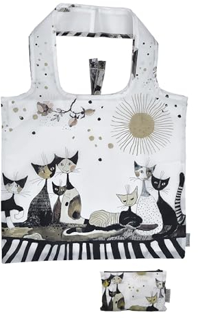 Fridolin Tasche: Rosina Wachtmeister, Cats sepia - „I was a bottle“ recycled, bag in bag; b/h: ca. 45,5 × 68,5 cm (offen); b/h: ca. 15,5 × 9,5 cm (geschlossen in kleiner Tasche)