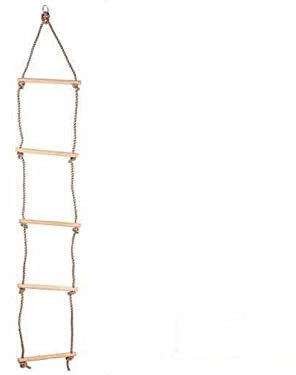 KIDS WOODEN ROPE LADDER FOR CHILDRENS CLIMBING ROPE FOR TIMBER CLIMBING FRAME PLAYHOUSE TREE HOUSE SELECTION OUTDOOR GYMNASTIC DIY PLAYGROUND * FROM HAPPY PLAYGROUNDS (5 Rungs Ladder)