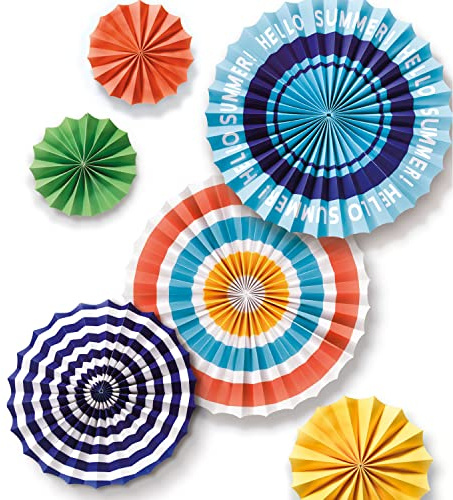 Amscan 9917360 - Summer Party Fruit Salad Paper Fan Decorations - 6 Pack