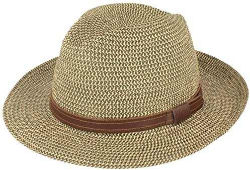 Chapeau de paille Bogarthut d'été en 100 % papier froissable, particulièrement léger, flexible, doux pour la peau, confortable, Vert chiné 2, XL