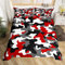 Rot Schwarz Weiß Camo Bettbezug Set S Größe Moderne Armee Camouflage Tröster Abdeckung Kinder Jungen Teens Männer Abstrakte Camo Bettwäsche Set Mode Chic Quilt Cover,1 Kissenbezug