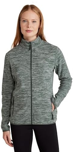 Mountain Warehouse Snowdon Womens Full Zip Fleece - Lightweight Ladies Sweater Top, Breathable Baselayer, Antipill - Best for Spring Summer, Camping & Hiking Khaki Women's Size 18