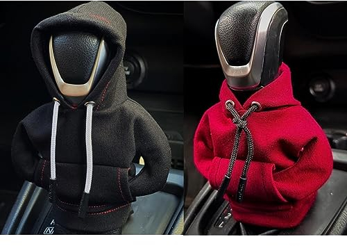 2 Stück Schalthebel Haube, T-Shirt für Gear Shifter: Für das Getriebe in Ihrem Auto, Auto Schaltknauf Abdeckung, Gangschaltung Hoodie-Abdeckung, Schalthebel Hoodie, Universal Auto Interieur Dekor (E)