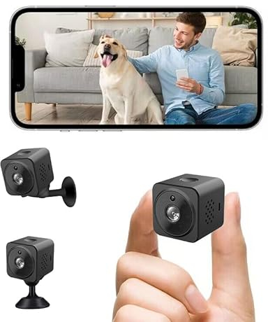 LySuyeo Mini Kamera,Full HD Überwachungskamera 1080P WiFi Kamera mit Bewegungserkennung Nachtsicht, Überwachungskamera mit Batteriestrom Geeignet für Familien verwendet