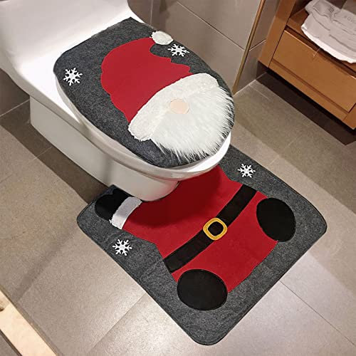Gomice Christmas Toilet Seat | Novelty Bathroom Toilet Seats Christmas Theme | Santa Toilet Seat And Rug Set For Christmas Home Bathroom Decorations