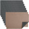 Banchif Platzsets Leinenimitat Tischsets Abwaschbar Tischsets Doppelseitigen Platzsets Stoff Platzdecken maschinenwaschbar 30 x 45 cm (Grau-hell Brown, Rechteckig Satz von 8)