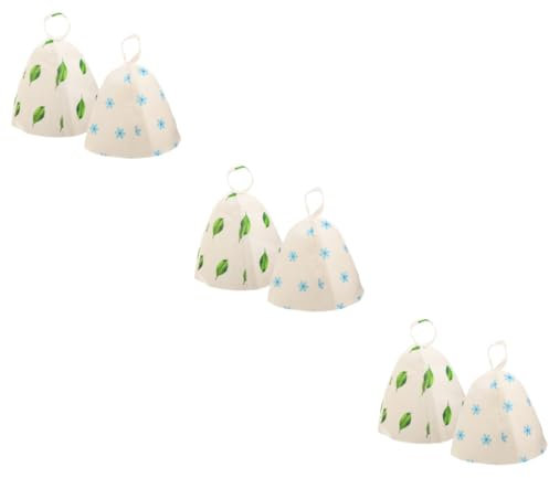 Ipetboom 6pièces Chapeau De Sauna Feutre Réutilisable Pour Hommes Bonnet De Bain Confortable Et Respirant De Motif Flocons