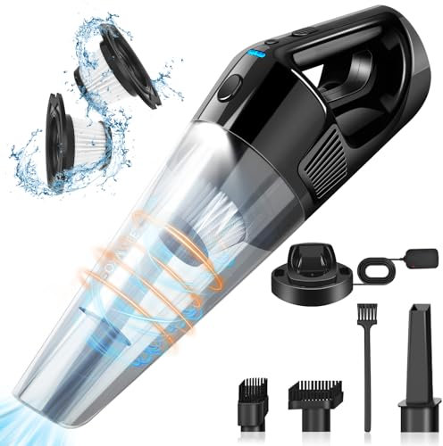 GOXAWEE Car Vacuum Cleaner Cordless, 9500PA Handheld Vacuum for Pet Hair, Portable Car Hoover with 2 Filters & Base, High Power Suction, Cleaning for Pet Hair, Car, Home, Office, Kitchen
