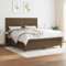 Willood Boxspringbett mit Matratze Dunkelbraun 180x200 cm Stoff Flach mit Nägeln Hohes Kopfteil