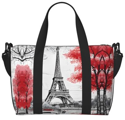 KDUBNJDS (Paris) Handtasche für Damen, Pooltasche, große Tragetasche mit Reißverschluss, für Strand, Reisen, Lebensmittel, tägliche Handtasche, Paris, Einheitsgröße