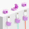 Magnetic Cable Clips Cord Organizer Holder, 6 Pack Adhesive Wire Holder Keeper Organizer USB Charging Cable Storage Holder for for Home Office Phone Car Wall Desktop Nightstand Kitchen (Purple)