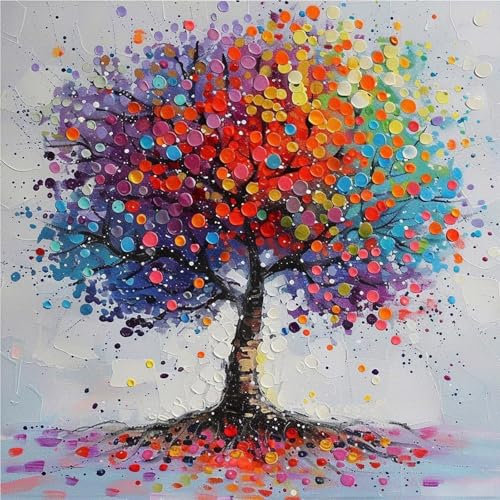 AIRDEA Lebensbaum Diamond Painting Erwachsene, DIY 5D Biobaum Diamant Painting Bilder, Bastelset Erwachsene Frauen als Haus Wanddeko 30x30 cm
