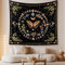Zodight Gelb Schmetterling Wandteppiche Mondphasen Tapestry, Pflanzen Blumen Wandtuch Boho Wandbehang für Wohnzimmer Tabelle Zimmer Schlafzimmer