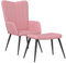 vidaXL Relaxsessel mit Hocker Sessel Fernsehsessel Polstersessel Ohrensessel Relaxstuhl Loungesessel Ruhesessel Armsessel Rosa Samt