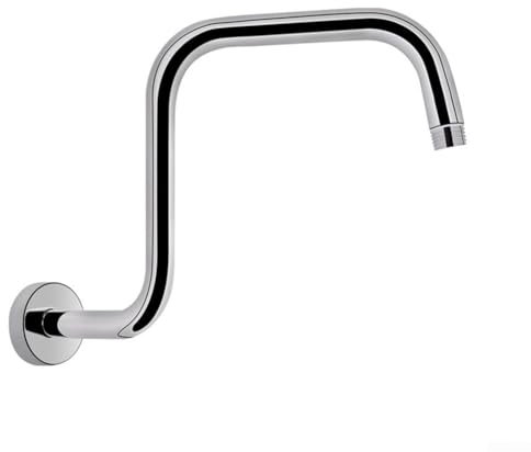Besshepplo 13 Pulgadas de acero inoxidable de pared de tubería de ducha oculta Accesorios en forma de S Gran signo de interrogación Pipe Shower-Arm (Plata)
