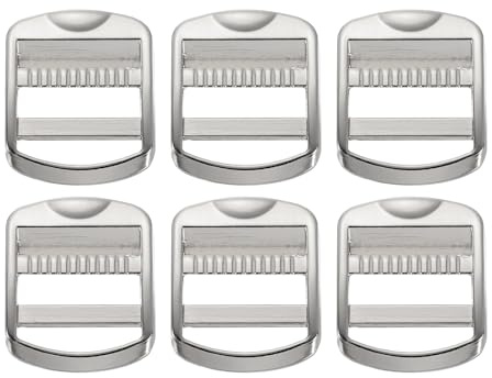 SUIKIHUM 6 Pack Metal Ladder Lock Buckle, Tri-Glide Slider Buckle Adjustable, Strap Buckles Zinc Alloy for Backpack