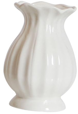 Weiße Keramikvase Kleine Tischdekoration für Trockenblumen Zuhause | Minimalistisch, Kreativ und Elegant, für Büro, Hochzeit, Wohnbereich, Balkon und Couchtisch