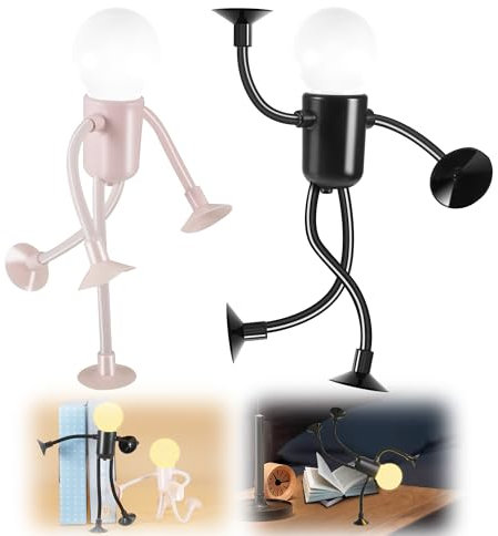 Nachtlicht Kinder 2 Stück Lustiges Sportler Nachtlicht Personalisierte DIY Mini Nachtlampe Nachttischlampe Baby Kawaii Deko Stilllicht für Schlafzimmer Babyzimmer Kinderzimmer Wohnzimmer,Schwarz&Rosa