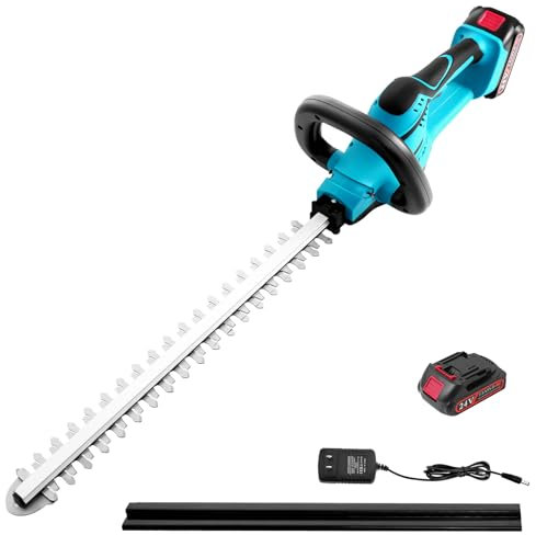wowspeed Akku-Heckenschere 24V, Heckenschere Akku, 51cm Schnittlänge, Schnittstärke 15mm, Akku Heckenschere mit 3Ah Akku & Ladegerät, Ergonomischer Griff, für Längere Gartenarbeit Geeignet