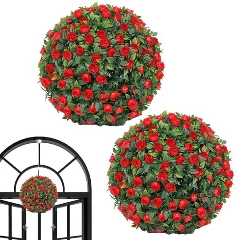 Generisch Künstliche Boxholzbällchen, Blumenkasten -Topiary -Bälle | Gras Topiary Ball - Anti-Rust-Party-Dekoration für den Außengarten im Freien Garten Hochzeit Hinterhof